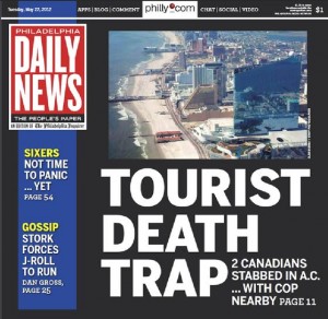 Horrific crime, horrific headline / Over the top