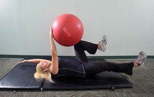 Stability ball dead bug