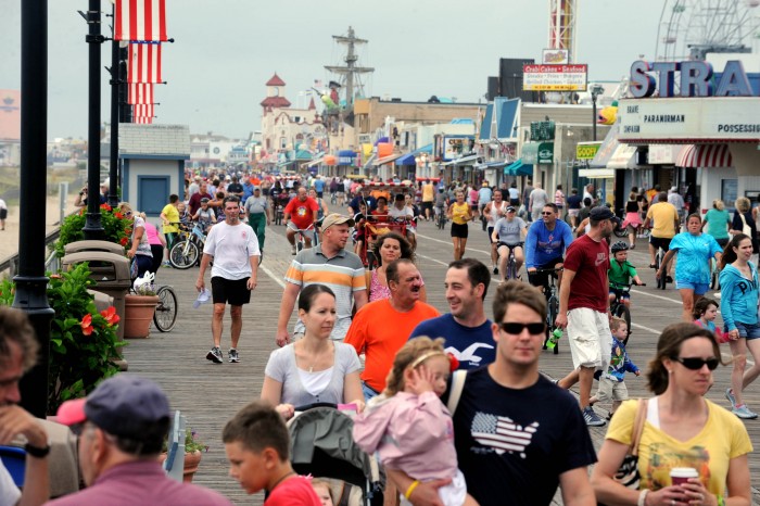 labor day beach scene