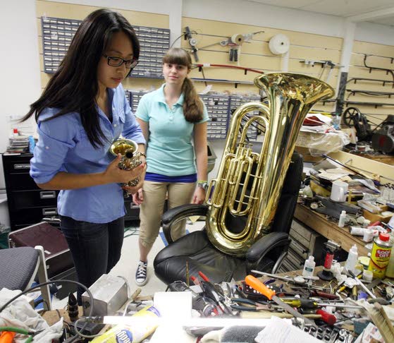 Hitting a helpful noteLinwood teens find new homes for unused instruments to help student musicians