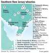 Map of southern New Jersey wineries