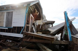  : Damaged homes on South Beach Ave on the Delaware Bay in Reeds Beach, Middle Township. Residents of Cape May County deal with the clean-up in the wake of Hurricane Sandy. Wednesday Oct. 31, 2012. (Dale Gerhard/Press of Atlantic City)
 - Photo by Dale Gerhard