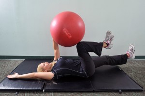 Stability ball dead bug