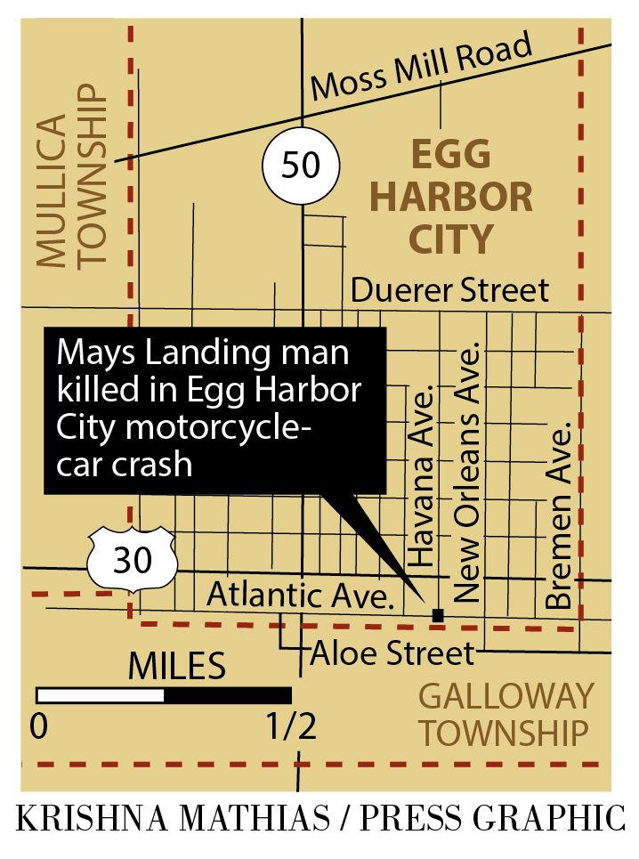 Mays Landing man killed in Egg Harbor City motorcycle-car crash