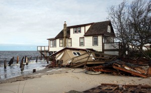  : Collapsed home on North Beach Ave on the Delaware Bay in Reeds Beach, Middle Township. Residents of Cape May County deal with the clean-up in the wake of Hurricane Sandy. Wednesday Oct. 31, 2012. (Dale Gerhard/Press of Atlantic City)
 - Photo by Dale Gerhard
