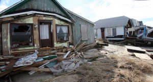  : Damaged homes on South Beach Ave on the Delaware Bay in Reeds Beach, Middle Township. Residents of Cape May County deal with the clean-up in the wake of Hurricane Sandy. Wednesday Oct. 31, 2012. (Dale Gerhard/Press of Atlantic City)
 - Photo by Dale Gerhard