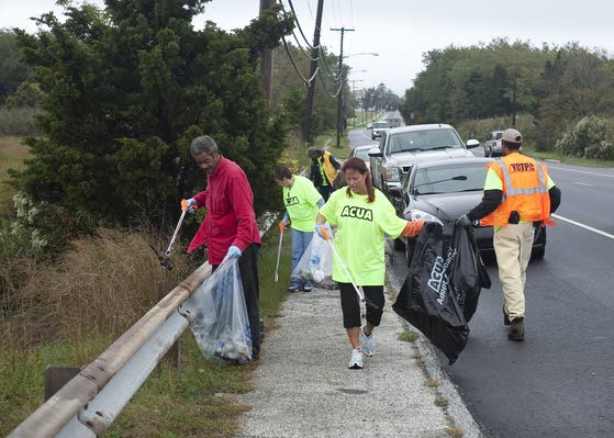 Absecon apartment residents clean up around nearby Route 9 fishing bridge