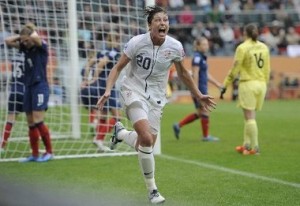 Abby Wambach scores against France