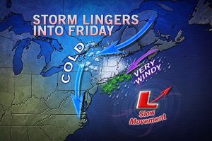 Storm lingers