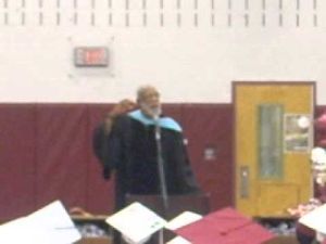 Former U.S. Olympian John W. Carlos speaks at Pleasantville High School graduation