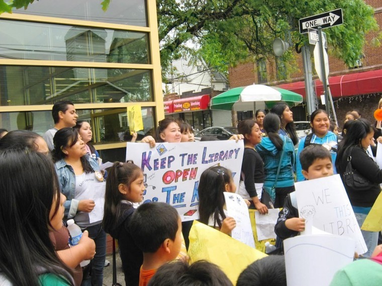 W. Queens: Library budget cuts protested