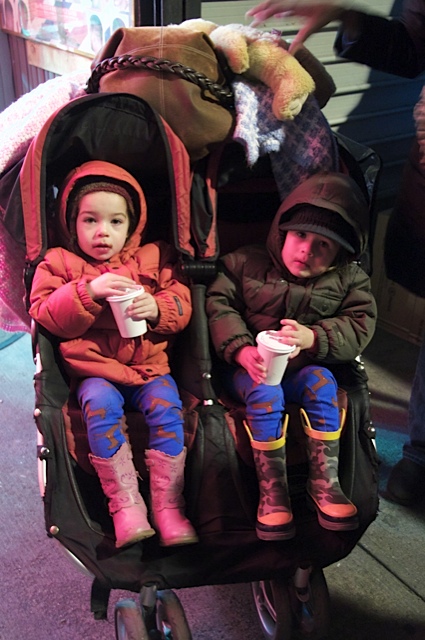 Revelers at the Skillman Avenue lighting ceremony