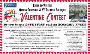 Enter to Win the Queens Chronicle & NY Diamond Boutique Valentine Contest 