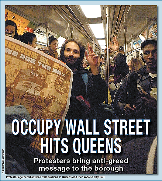 Occupy Wall Street reaches Queens, takes the subway