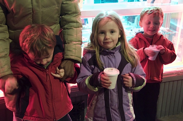 Enjoying the Skillman Avenue lighting ceremony
