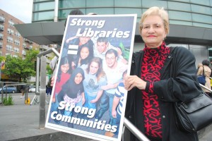 Residents protest library budget cuts 1