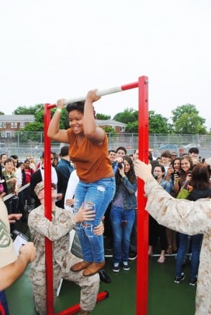 Marine Corps lands at Forest Hills High School for Fleet Week visit