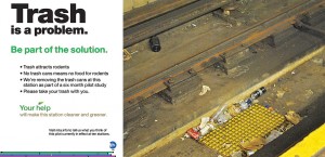 Trash cans exiled from subway stops 1