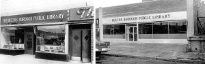 <p>The Rego Park Library at 91-34 63 Drive, left, with The Tavern
on its right, and the expanded library, which grew after a fire at
the bar. The library itself burned down years later.</p>
