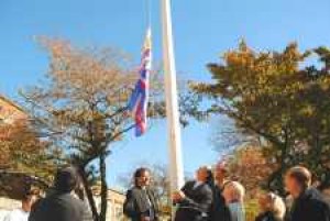 Latin American flag flies at Borough Hall 