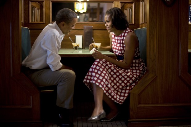 Scout Tufankjian's award-nominated photograph of Barack and Michelle Obama in East Davenport, Iowa, in 2012.