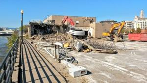 Dock demolition begins
