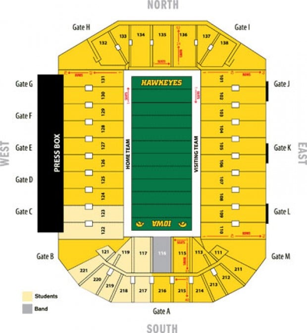 Kinnick Stadium Seating Kinnick Stadium Section 106 Seat Views