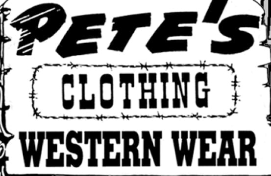 Pete's Clothing Western Wear
