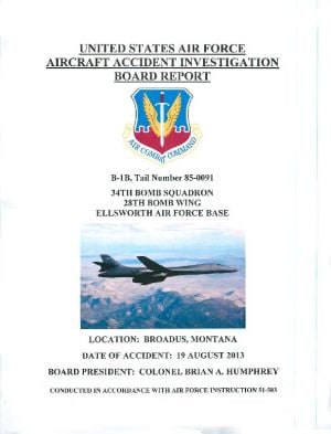 Ellsworth AFB Says Malfunction That Led To August B-1B Crash Was An ...