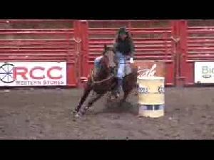 Barrel racing action