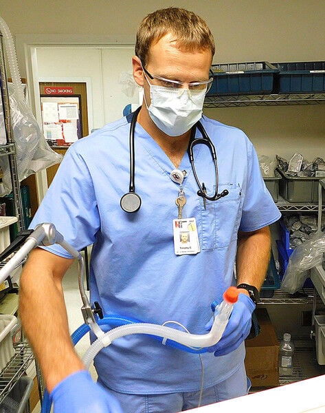 Respiratory Therapist Works On Front Lines Of Covid Health