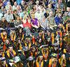 Ludington High School seniors celebrate graduation Sunday in Hawley Gym. See the story and photos in Monday's Daily News.