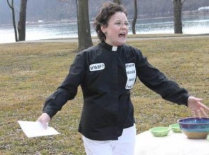 Reverend Leah Schade speaks by the banks of the Susquehanna River. From "Pastor Challenges Lawmakers to Debate," Standard-Journal, February18th 2012. Reverend Leah Schade speaks by the banks of the Susquehanna River. From "Pastor Challenges Lawmakers to Debate," Standard-Journal, February18th 2012.