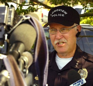 Longview Police Chief Jim Duscha falsely reported hostage-taking at EGT, a lie he backed away from after it had spread worldwide in the media.