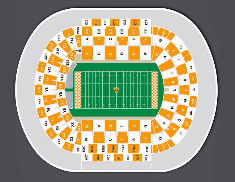 Tennessee fans select checkerboard game at Neyland Stadium in close