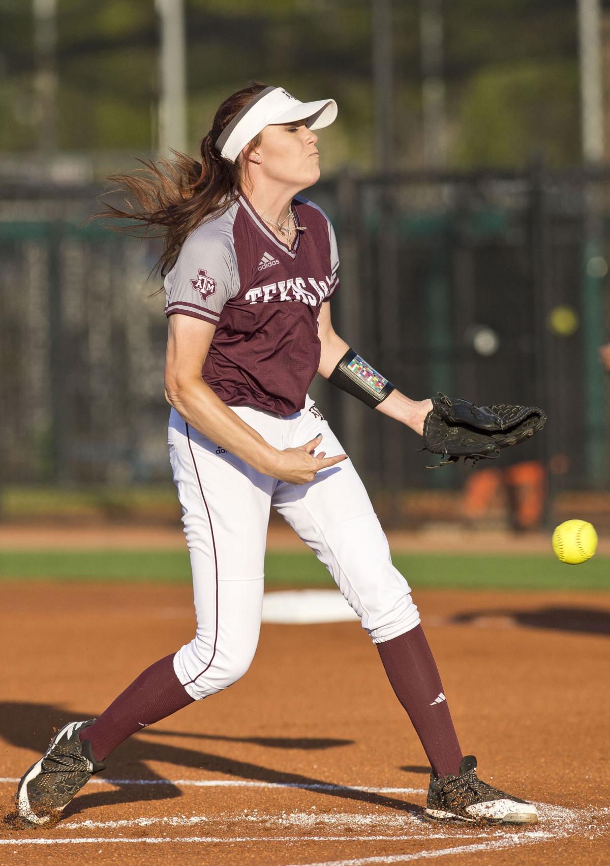 aggie softball pitcher trinity harrington available for heading for college paper