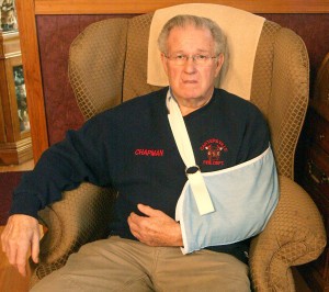 <p>Cartersville volunteer firefighter Gerald Chapman sits at his
home Friday after being released from a Tennessee hospital. Chapman
was dead for 41 minutes before being revived by doctors.</p>
