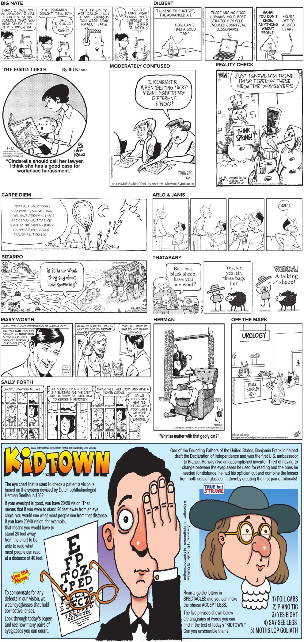 Sunday January Comics And Puzzles Daily Comics Timeswv