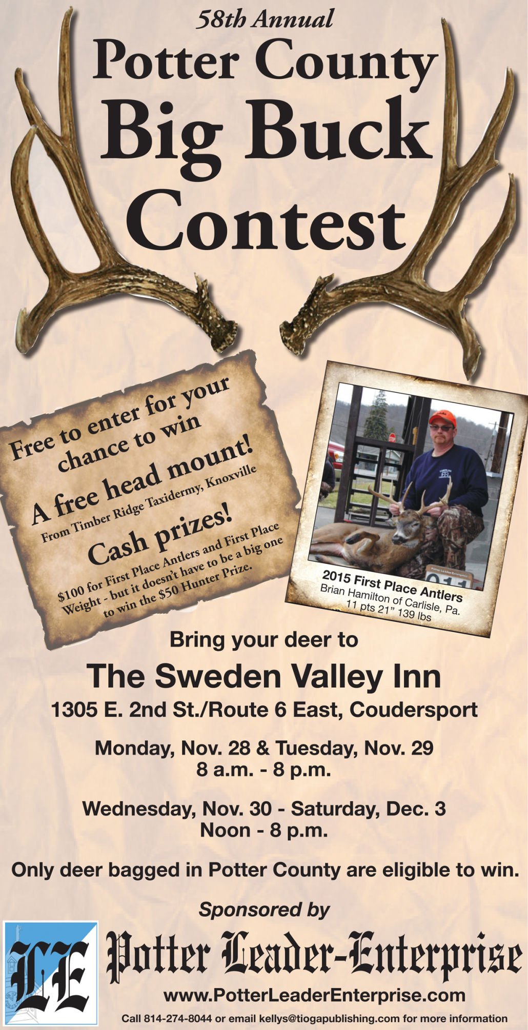 Buck Contest starts this week! Local
