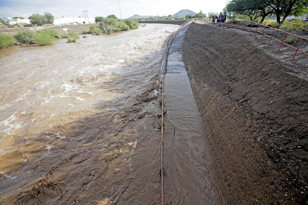 Flooding around Tucson