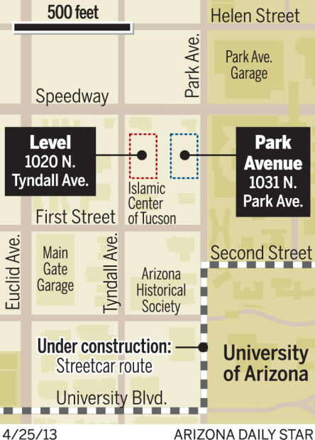 Map: First tower west of UA set to get a 13-story neighbor