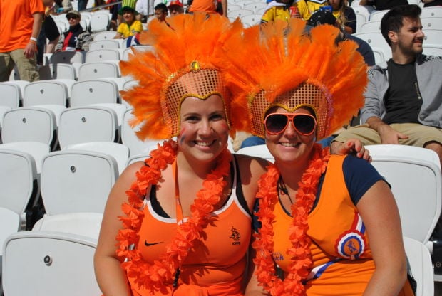 Dutch soccer fans show colorful spirit