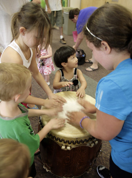 Taiko drummers bring the beat to OV library