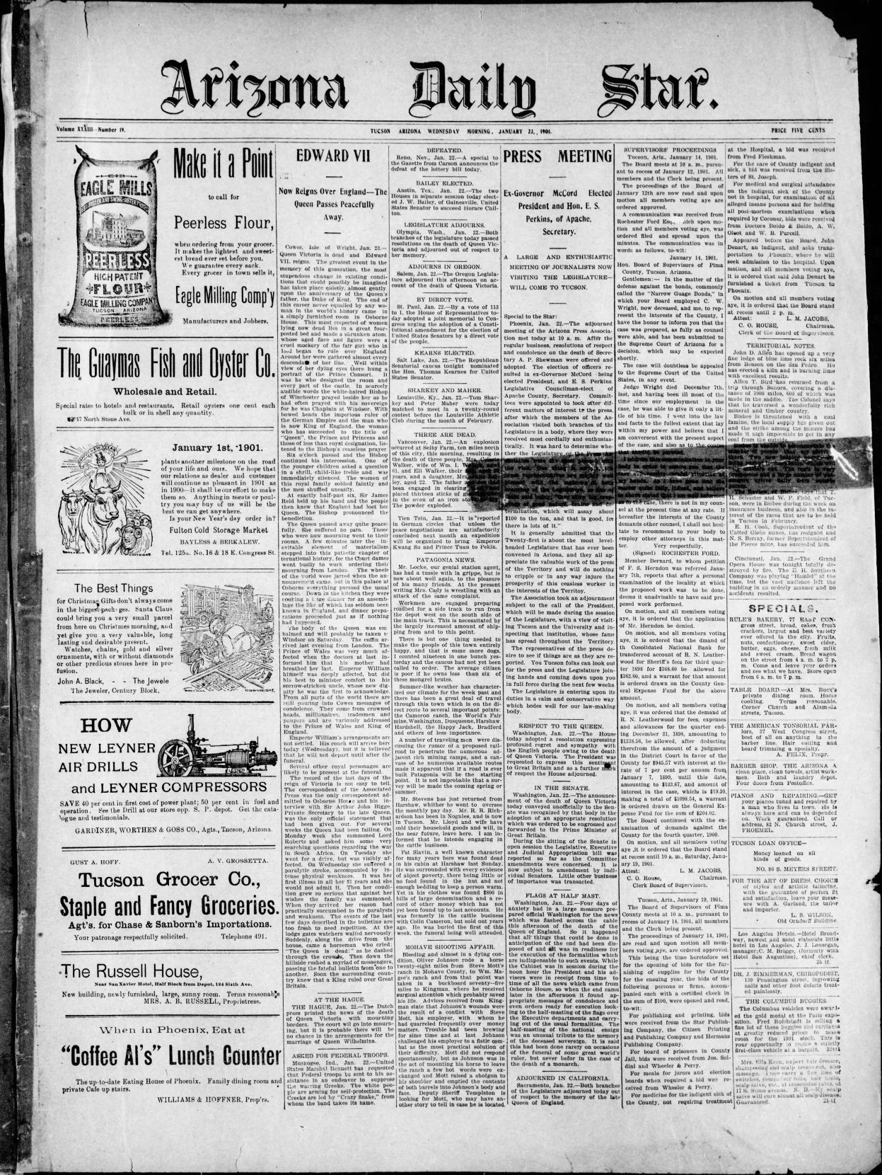 Historical Jan 23 Arizona Daily Star Front Pages Tucson History And Stories From The Stars 