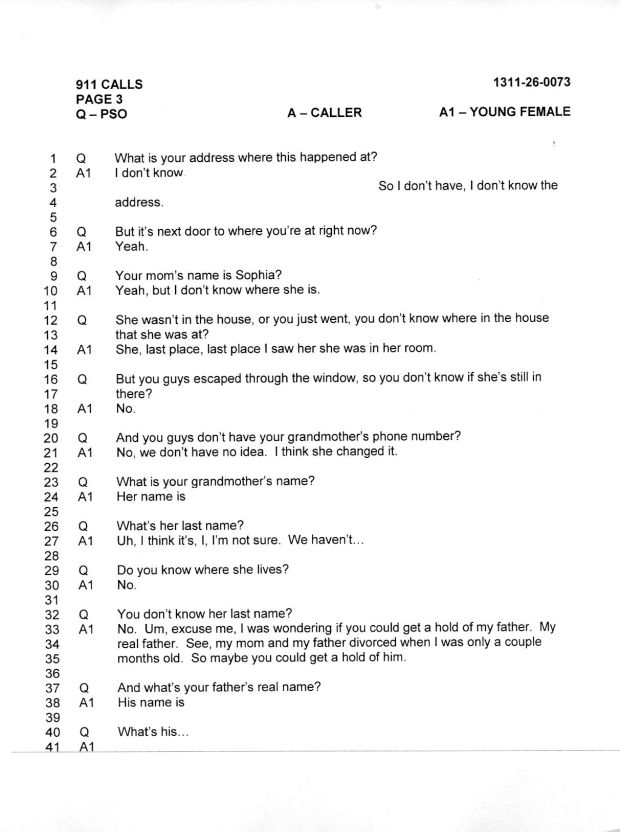 Captive Girl Asked For Grandmother ‘real Father 911 Transcript Reveals 9957