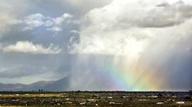 Snow on mountains around Tucson