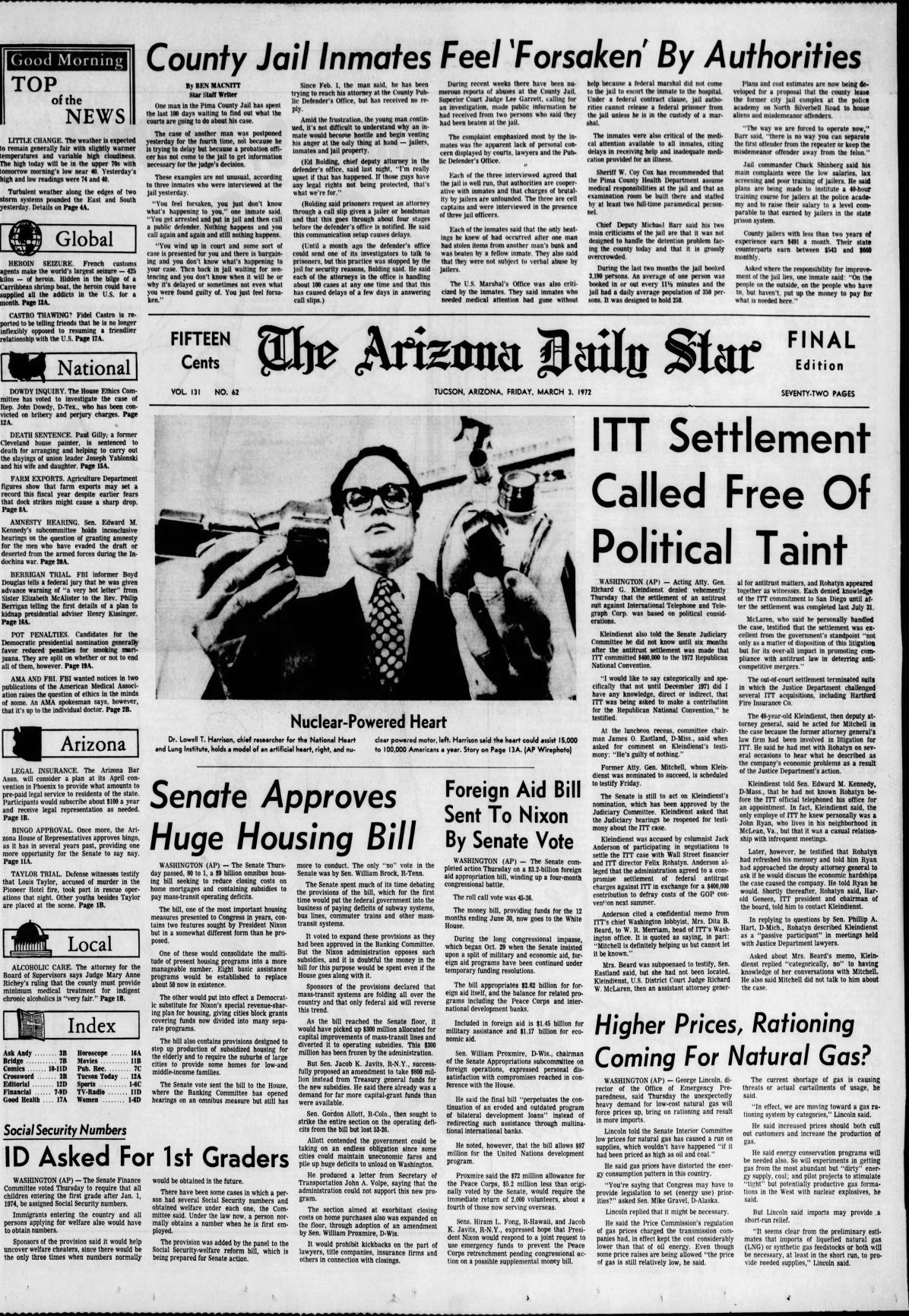 Historical March 3 Arizona Daily Star Front Pages | Tucson History And ...