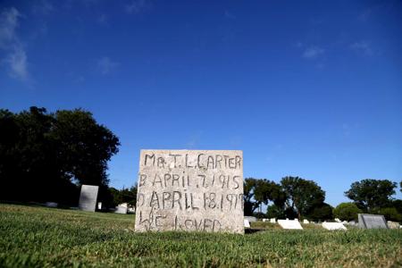 A headstone in Waco's Greenwood Cemetery shows some families had very little money but wanted their loved ones remembered. Those interred on both sides of the dividing fence include pioneers, paupers, Civil War veterans, college presidents, business leaders, a baseball star and Broadway baritone Jules Bledsoe. Greenwood Cemetery headstone
