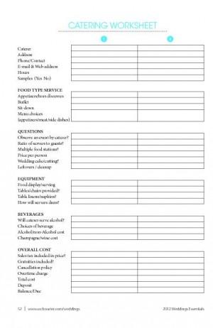 Catering Worksheet | | wcfcourier.com