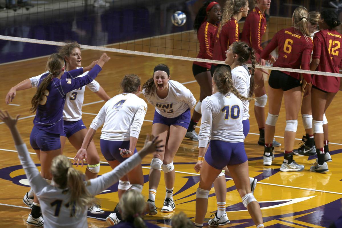 College volleyball UNI takes out ISU in epic fiveset match